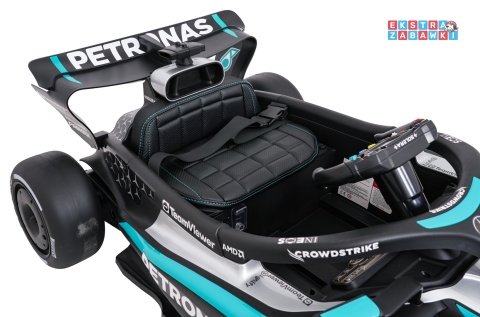 Bolid AMG PETRONAS F1 na akumulator - czarny, 2x35W 12V/9Ah, pilot, EVA, LED, pasy, ekoskóra, BT [QLS-8621]