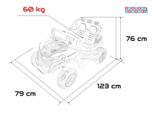 Buggy Observer na akumulator - czarny, 4x200W 24V/7Ah, EVA, LED, ekoskóra, pilot, Bluetooth [BBH-037]
