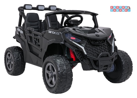 Buggy Observer na akumulator - czarny, 4x200W 24V/7Ah, EVA, LED, ekoskóra, pilot, Bluetooth [BBH-037]