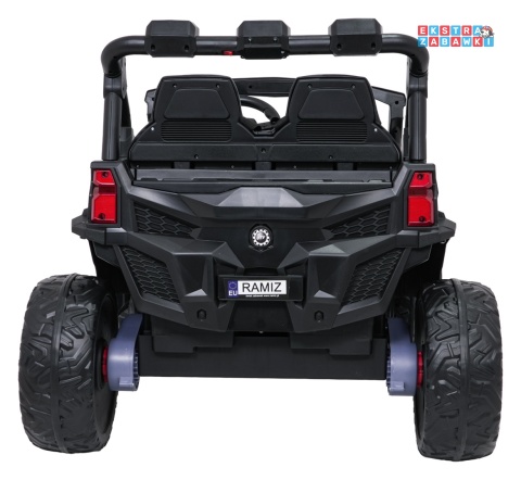 Buggy Observer na akumulator - czarny, 4x200W 24V/7Ah, EVA, LED, ekoskóra, pilot, Bluetooth [BBH-037]