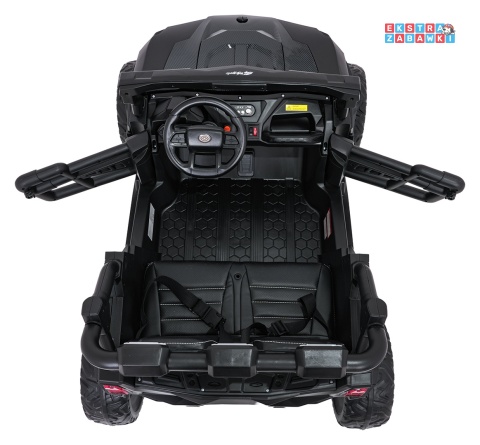 Buggy Observer na akumulator - czarny, 4x200W 24V/7Ah, EVA, LED, ekoskóra, pilot, Bluetooth [BBH-037]