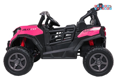 Buggy Observer na akumulator - różowy, 4x200W 24V/7Ah, EVA, LED, ekoskóra, pilot, Bluetooth [BBH-037]