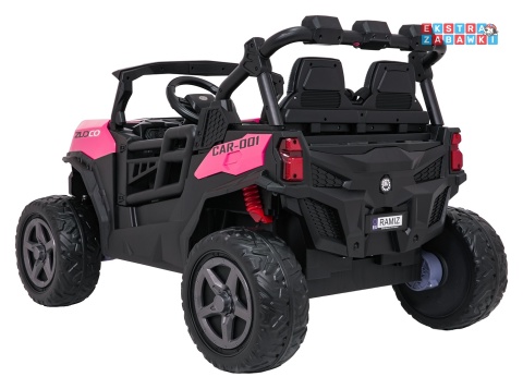 Buggy Observer na akumulator - różowy, 4x200W 24V/7Ah, EVA, LED, ekoskóra, pilot, Bluetooth [BBH-037]