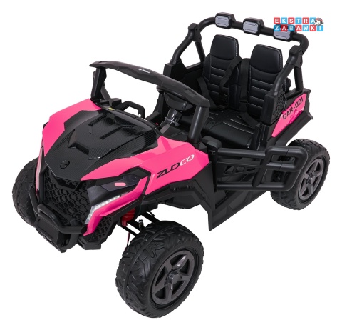 Buggy Observer na akumulator - różowy, 4x200W 24V/7Ah, EVA, LED, ekoskóra, pilot, Bluetooth [BBH-037]