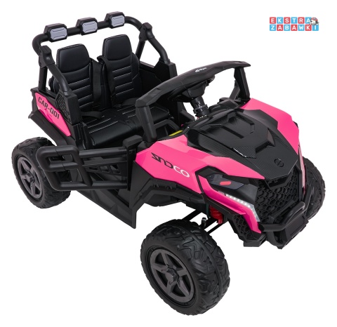 Buggy Observer na akumulator - różowy, 4x200W 24V/7Ah, EVA, LED, ekoskóra, pilot, Bluetooth [BBH-037]
