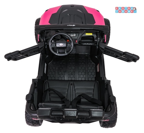Buggy Observer na akumulator - różowy, 4x200W 24V/7Ah, EVA, LED, ekoskóra, pilot, Bluetooth [BBH-037]
