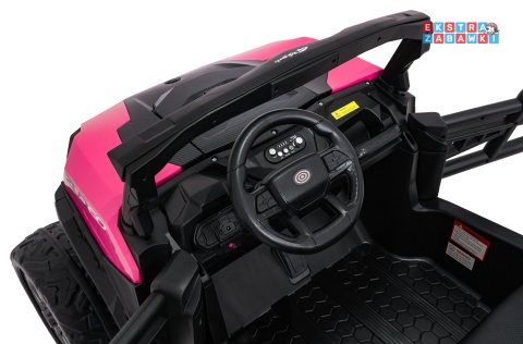 Buggy Observer na akumulator - różowy, 4x200W 24V/7Ah, EVA, LED, ekoskóra, pilot, Bluetooth [BBH-037]