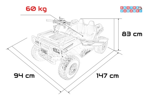 Buggy Prospector 4x4 STRONG na akumulator - różowy, 4x4 2x300W 2x45W 24V/14Ah, pilot, EVA, LED, wolny start, BT [SX1930.STRONG]