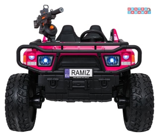 Buggy Prospector 4x4 STRONG na akumulator - różowy, 4x4 2x300W 2x45W 24V/14Ah, pilot, EVA, LED, wolny start, BT [SX1930.STRONG]