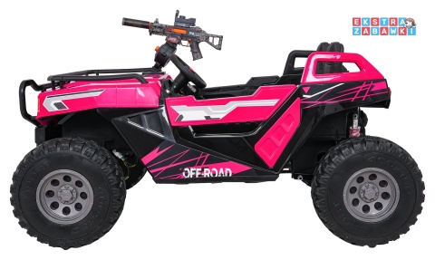 Buggy Prospector 4x4 STRONG na akumulator - różowy, 4x4 2x300W 2x45W 24V/14Ah, pilot, EVA, LED, wolny start, BT [SX1930.STRONG]