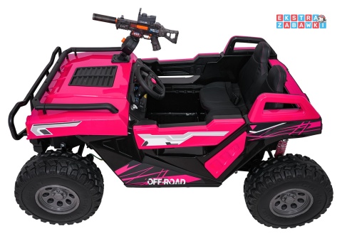 Buggy Prospector 4x4 STRONG na akumulator - różowy, 4x4 2x300W 2x45W 24V/14Ah, pilot, EVA, LED, wolny start, BT [SX1930.STRONG]