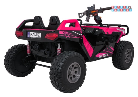 Buggy Prospector 4x4 STRONG na akumulator - różowy, 4x4 2x300W 2x45W 24V/14Ah, pilot, EVA, LED, wolny start, BT [SX1930.STRONG]