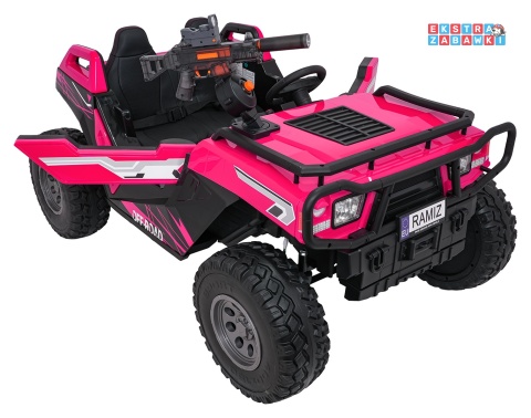 Buggy Prospector 4x4 STRONG na akumulator - różowy, 4x4 2x300W 2x45W 24V/14Ah, pilot, EVA, LED, wolny start, BT [SX1930.STRONG]