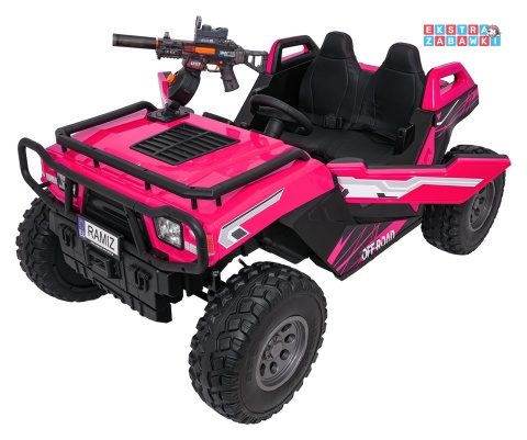 Buggy Prospector 4x4 STRONG na akumulator - różowy, 4x4 2x300W 2x45W 24V/14Ah, pilot, EVA, LED, wolny start, BT [SX1930.STRONG]