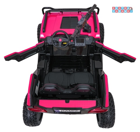 Buggy Prospector 4x4 STRONG na akumulator - różowy, 4x4 2x300W 2x45W 24V/14Ah, pilot, EVA, LED, wolny start, BT [SX1930.STRONG]