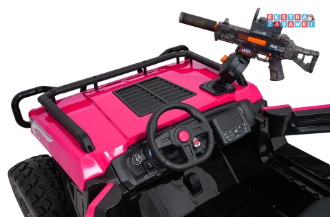 Buggy Prospector 4x4 STRONG na akumulator - różowy, 4x4 2x300W 2x45W 24V/14Ah, pilot, EVA, LED, wolny start, BT [SX1930.STRONG]