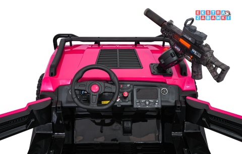 Buggy Prospector 4x4 STRONG na akumulator - różowy, 4x4 2x300W 2x45W 24V/14Ah, pilot, EVA, LED, wolny start, BT [SX1930.STRONG]