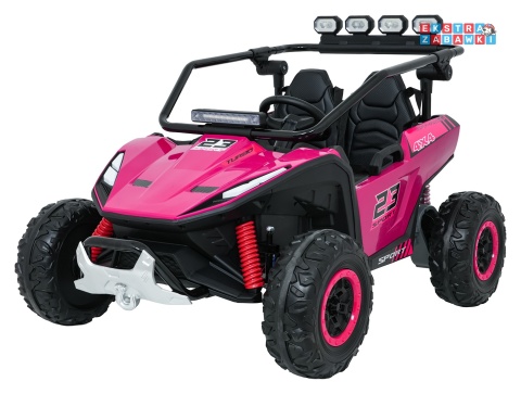 Buggy Turbo 23 na akumulator - różowy, 4x200W 24V/7Ah, pilot, dwuosobowy, EVA, LED, ekoskóra, pas [DM-109]