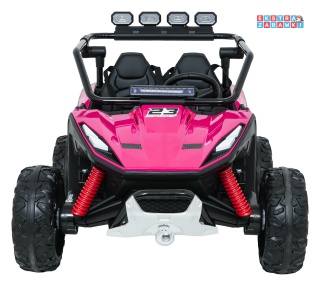 Buggy Turbo 23 na akumulator - różowy, 4x200W 24V/7Ah, pilot, dwuosobowy, EVA, LED, ekoskóra, pas [DM-109]