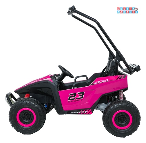 Buggy Turbo 23 na akumulator - różowy, 4x200W 24V/7Ah, pilot, dwuosobowy, EVA, LED, ekoskóra, pas [DM-109]