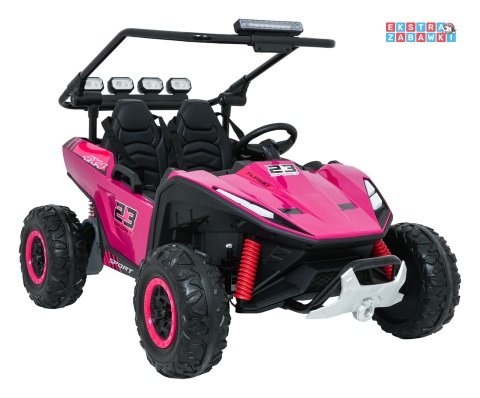 Buggy Turbo 23 na akumulator - różowy, 4x200W 24V/7Ah, pilot, dwuosobowy, EVA, LED, ekoskóra, pas [DM-109]