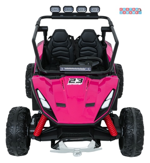Buggy Turbo 23 na akumulator - różowy, 4x200W 24V/7Ah, pilot, dwuosobowy, EVA, LED, ekoskóra, pas [DM-109]