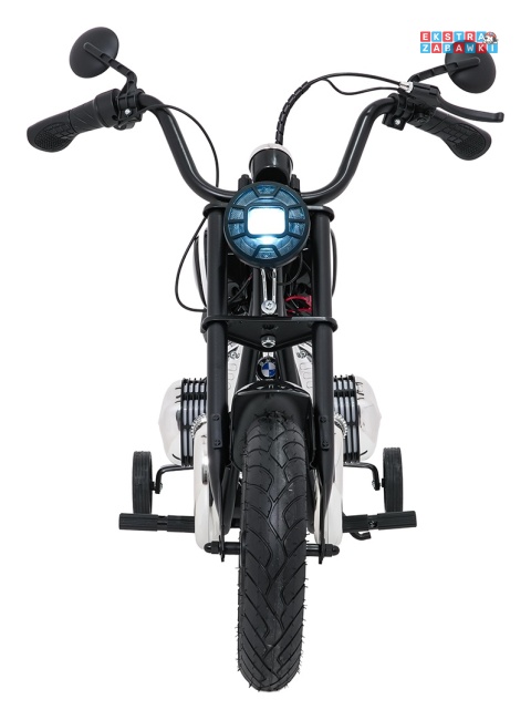 Motor BMW R18 na akumulator - czarny, 200W 24V/7Ah, silnik bezszczotkowy, koła pompowane, kółka boczne, ekoksóra, BT [SX8628]