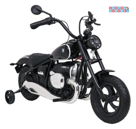 Motor BMW R18 na akumulator - czarny, 200W 24V/7Ah, silnik bezszczotkowy, koła pompowane, kółka boczne, ekoksóra, BT [SX8628]
