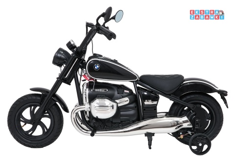 Motor BMW R18 na akumulator - czarny, 200W 24V/7Ah, silnik bezszczotkowy, koła pompowane, kółka boczne, ekoksóra, BT [SX8628]