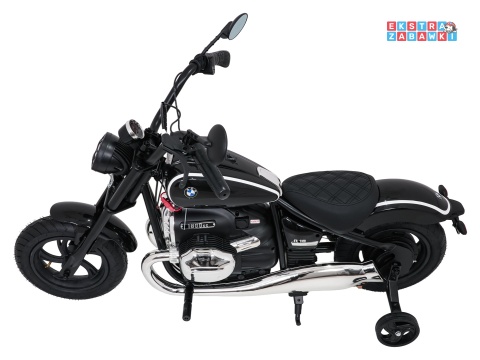 Motor BMW R18 na akumulator - czarny, 200W 24V/7Ah, silnik bezszczotkowy, koła pompowane, kółka boczne, ekoksóra, BT [SX8628]