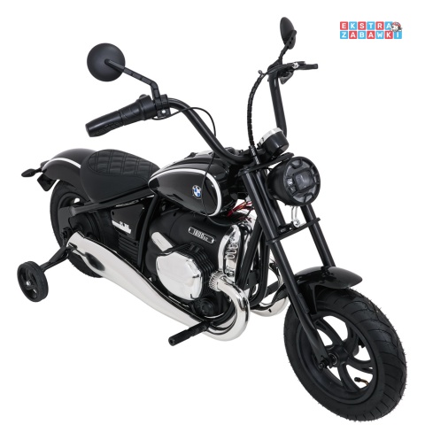 Motor BMW R18 na akumulator - czarny, 200W 24V/7Ah, silnik bezszczotkowy, koła pompowane, kółka boczne, ekoksóra, BT [SX8628]