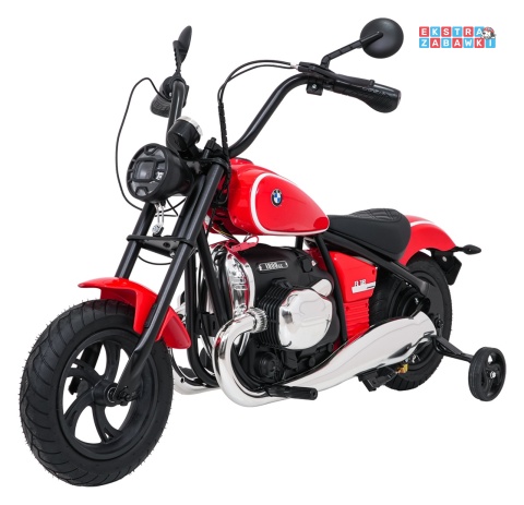 Motor BMW R18 na akumulator - czerwony, 200W 24V/7Ah, silnik bezszczotkowy, koła pompowane, kółka boczne, ekoksóra, BT [SX8628]