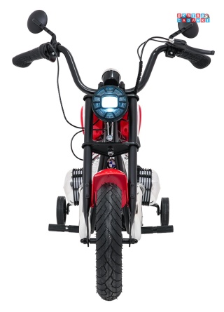 Motor BMW R18 na akumulator - czerwony, 200W 24V/7Ah, silnik bezszczotkowy, koła pompowane, kółka boczne, ekoksóra, BT [SX8628]