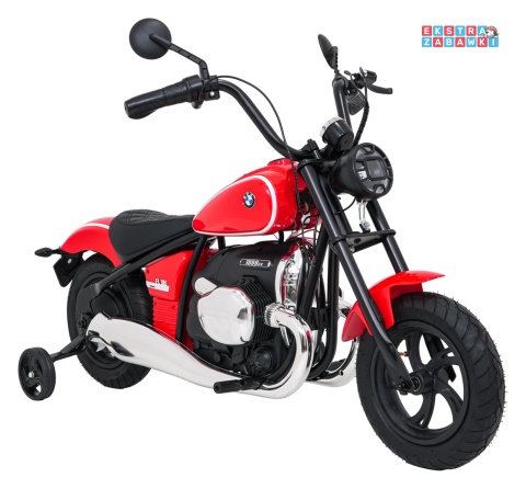 Motor BMW R18 na akumulator - czerwony, 200W 24V/7Ah, silnik bezszczotkowy, koła pompowane, kółka boczne, ekoksóra, BT [SX8628]