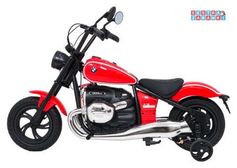 Motor BMW R18 na akumulator - czerwony, 200W 24V/7Ah, silnik bezszczotkowy, koła pompowane, kółka boczne, ekoksóra, BT [SX8628]