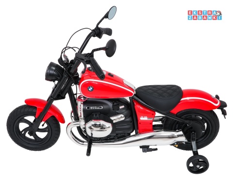 Motor BMW R18 na akumulator - czerwony, 200W 24V/7Ah, silnik bezszczotkowy, koła pompowane, kółka boczne, ekoksóra, BT [SX8628]