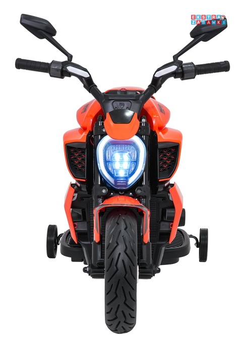 Motor Ducati Diavel x Bentley na akumulator - pomarańczowy, 2x35W 12V/7Ah, EVA, wolny start, boczne kółka, do 30 kg [XMX-656]