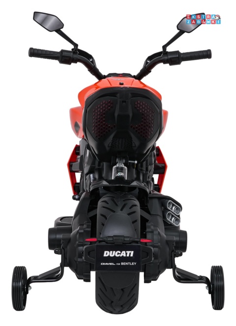Motor Ducati Diavel x Bentley na akumulator - pomarańczowy, 2x35W 12V/7Ah, EVA, wolny start, boczne kółka, do 30 kg [XMX-656]