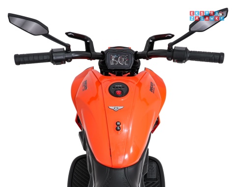 Motor Ducati Diavel x Bentley na akumulator - pomarańczowy, 2x35W 12V/7Ah, EVA, wolny start, boczne kółka, do 30 kg [XMX-656]