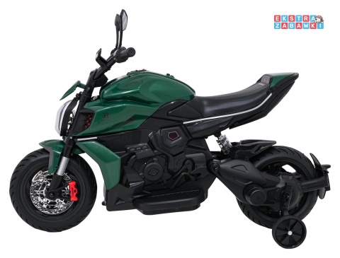 Motor Ducati Diavel x Bentley na akumulator - zielony, 2x35W 12V/7Ah, EVA, wolny start, LED, boczne kółka, do 30 kg [XMX-656]