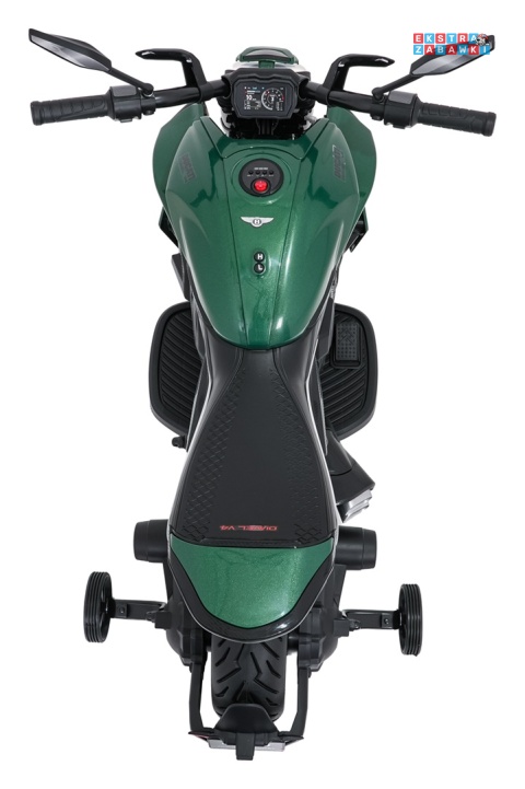Motor Ducati Diavel x Bentley na akumulator - zielony, 2x35W 12V/7Ah, EVA, wolny start, LED, boczne kółka, do 30 kg [XMX-656]