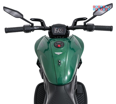 Motor Ducati Diavel x Bentley na akumulator - zielony, 2x35W 12V/7Ah, EVA, wolny start, LED, boczne kółka, do 30 kg [XMX-656]