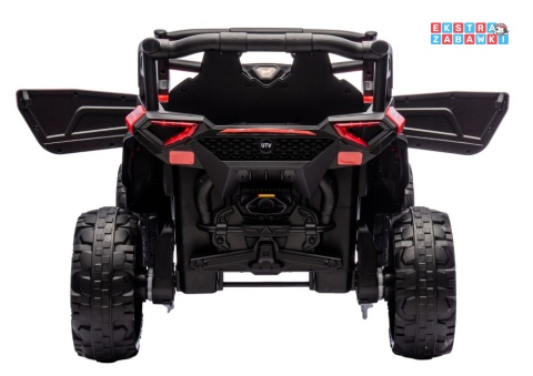 Buggy M1 na akumulator M1 - czerwony, 4x45W 12V/7Ah, pilot, EVA, ekoskóra, pas, LED, panel muzyczny z BT [27003]