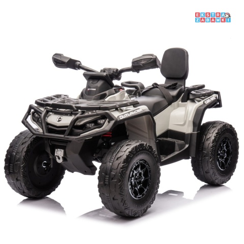 Quad Can Am Outlander CA005 na akumulator - szary, 4x200W 24V/7Ah, do 8 km/h, EVA, ekoskóra, LED, pane muzyczny z BT [25029]