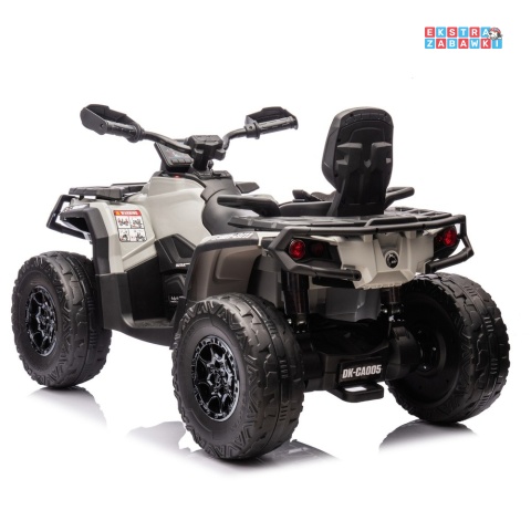 Quad Can Am Outlander CA005 na akumulator - szary, 4x200W 24V/7Ah, do 8 km/h, EVA, ekoskóra, LED, pane muzyczny z BT [25029]