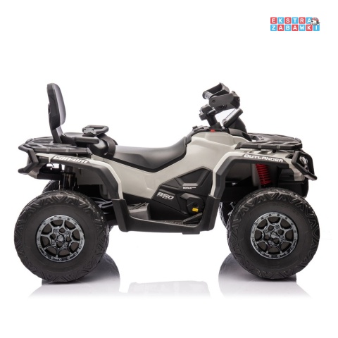 Quad Can Am Outlander CA005 na akumulator - szary, 4x200W 24V/7Ah, do 8 km/h, EVA, ekoskóra, LED, pane muzyczny z BT [25029]