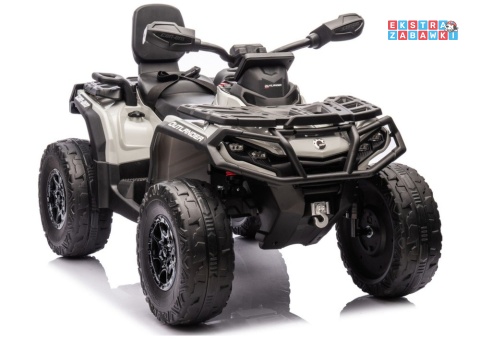 Quad Can Am Outlander CA005 na akumulator - szary, 4x200W 24V/7Ah, do 8 km/h, EVA, ekoskóra, LED, pane muzyczny z BT [25029]