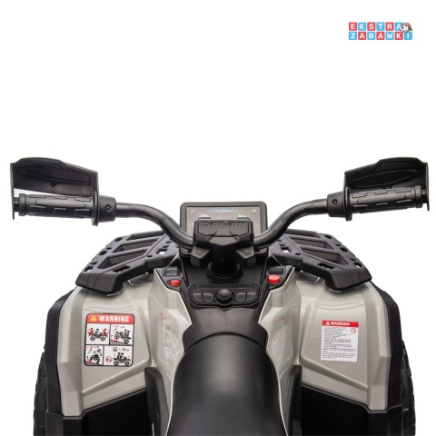 Quad Can Am Outlander CA005 na akumulator - szary, 4x200W 24V/7Ah, do 8 km/h, EVA, ekoskóra, LED, pane muzyczny z BT [25029]