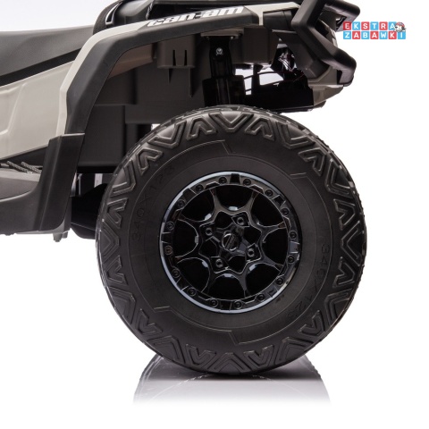 Quad Can Am Outlander CA005 na akumulator - szary, 4x200W 24V/7Ah, do 8 km/h, EVA, ekoskóra, LED, pane muzyczny z BT [25029]