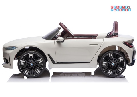BMW i4 JE1009 na akumulator - biały, 4x45W 12V/7Ah, pilot, EVA, ekoskóra, pas, LED, BT [29010]